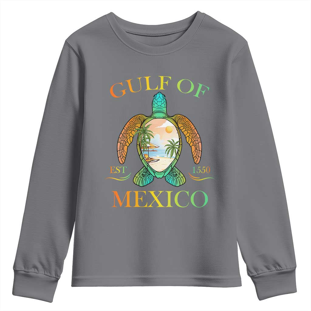Gulf Of America Est 2025 Youth Sweatshirt Funny Turtle Beach Vibe