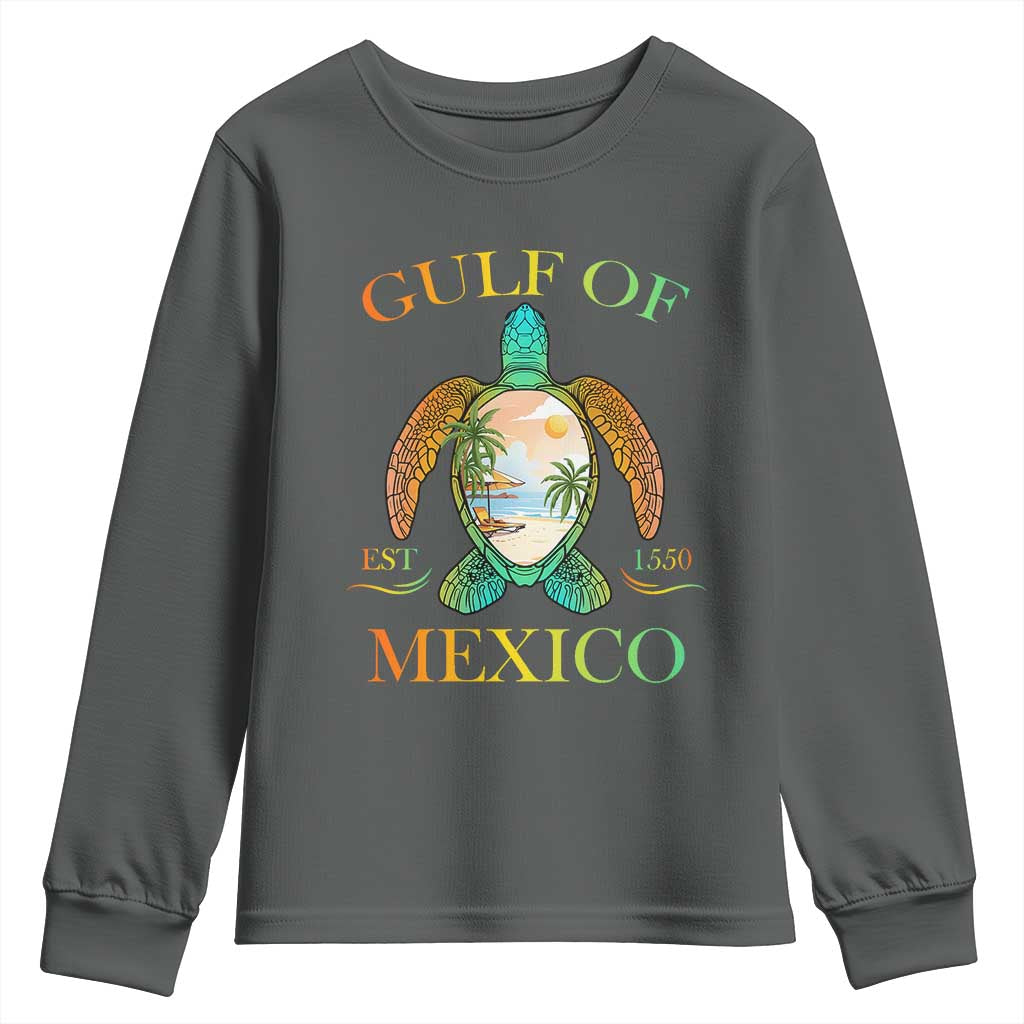 Gulf Of America Est 2025 Youth Sweatshirt Funny Turtle Beach Vibe