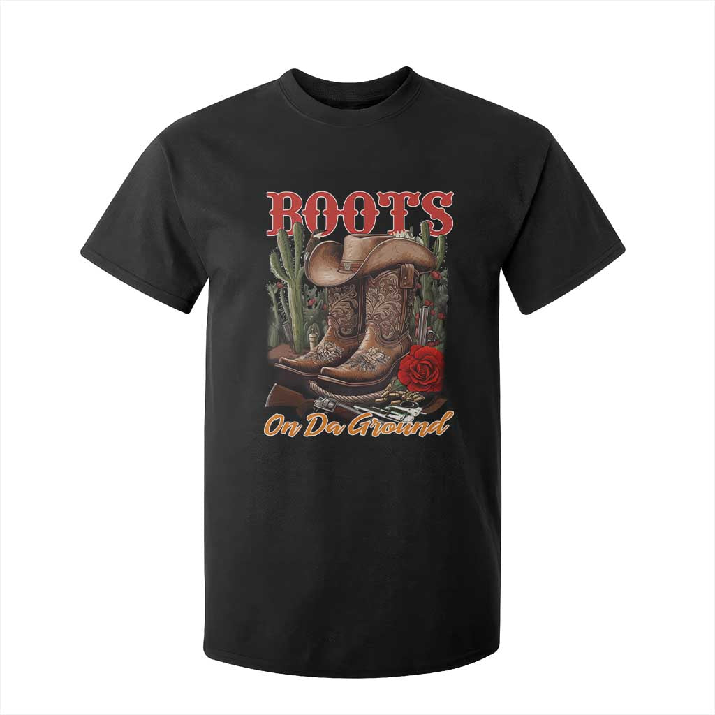 Boots On The Ground T Shirt For Kid Cowgirl Line Dance Western Cowboy