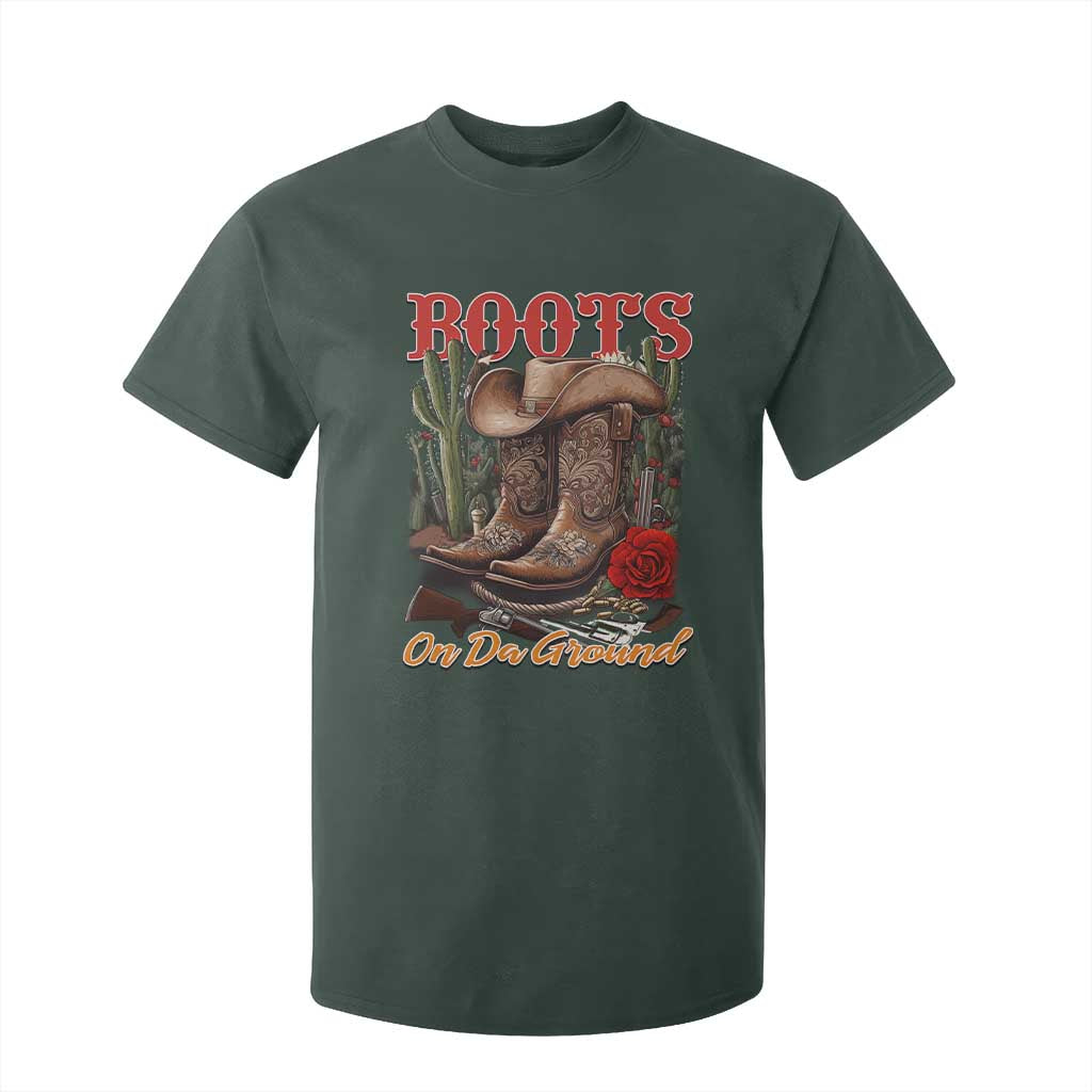 Boots On The Ground T Shirt For Kid Cowgirl Line Dance Western Cowboy
