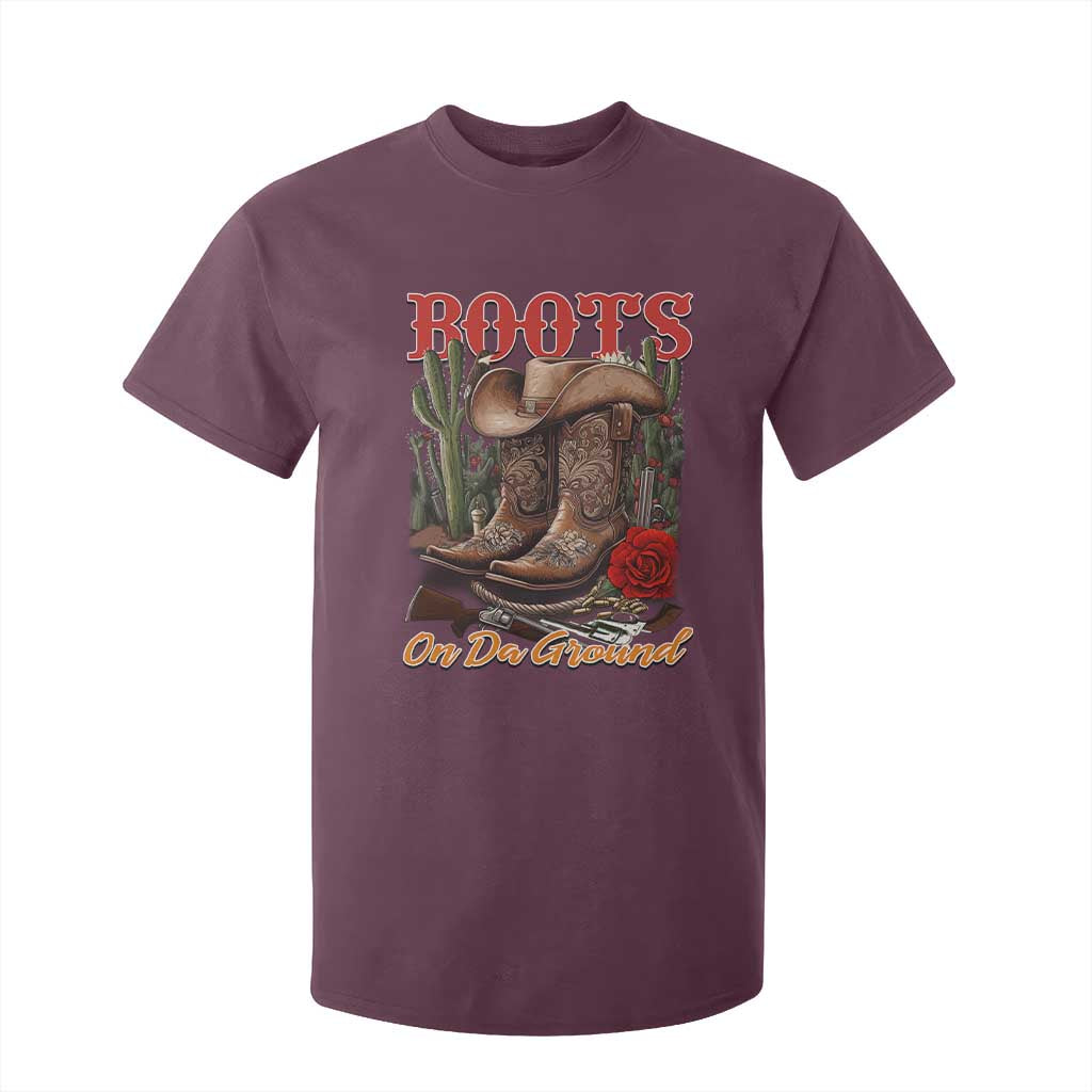 Boots On The Ground T Shirt For Kid Cowgirl Line Dance Western Cowboy