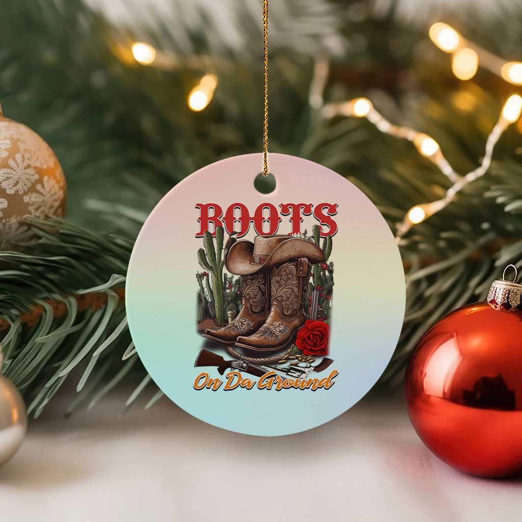 Boots On The Ground Ceramic Ornament Cowgirl Line Dance Western Cowboy - Wonder Print Shop