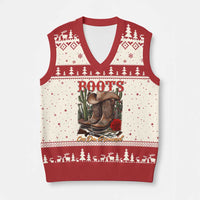 Boots On The Ground V-Neck Knit Sweater Vest Cowgirl Line Dance Western Cowboy - Wonder Print Shop