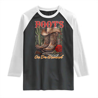 Boots On The Ground Raglan Shirt Cowgirl Line Dance Western Cowboy