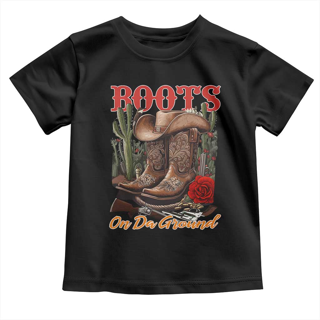 Boots On The Ground Toddler T Shirt Cowgirl Line Dance Western Cowboy