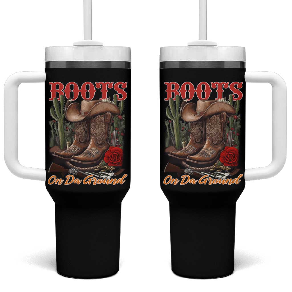 Boots On The Ground Tumbler With Handle Cowgirl Line Dance Western Cowboy