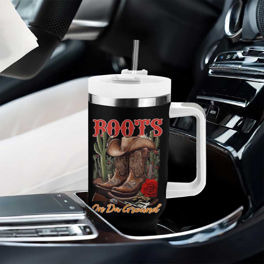 Boots On The Ground Tumbler With Handle Cowgirl Line Dance Western Cowboy