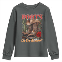 Boots On The Ground Youth Sweatshirt Cowgirl Line Dance Western Cowboy