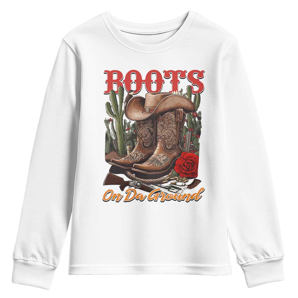 Boots On The Ground Youth Sweatshirt Cowgirl Line Dance Western Cowboy
