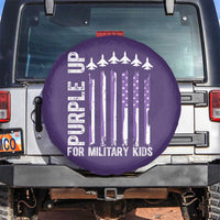 Purple Up For Military Kids Spare Tire Cover American Flag Air Force Military Child Month