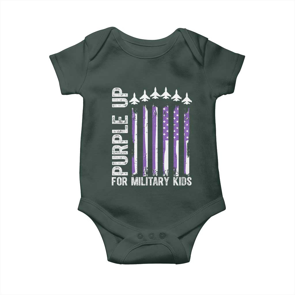 Purple Up For Military Kids Baby Onesie American Flag Air Force Military Child Month