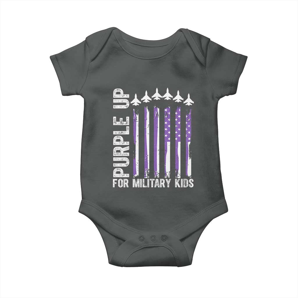 Purple Up For Military Kids Baby Onesie American Flag Air Force Military Child Month