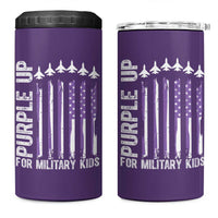 Purple Up For Military Kids 4 in 1 Can Cooler Tumbler American Flag Air Force Military Child Month