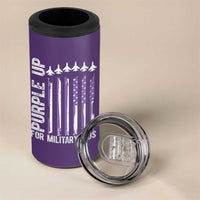 Purple Up For Military Kids 4 in 1 Can Cooler Tumbler American Flag Air Force Military Child Month