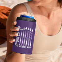 Purple Up For Military Kids 4 in 1 Can Cooler Tumbler American Flag Air Force Military Child Month