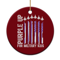 Purple Up For Military Kids Ceramic Ornament American Flag Air Force Military Child Month - Wonder Print Shop