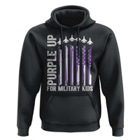 Purple Up For Military Kids Hoodie American Flag Air Force Military Child Month