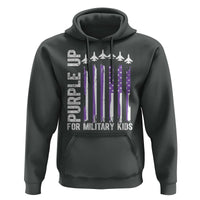 Purple Up For Military Kids Hoodie American Flag Air Force Military Child Month