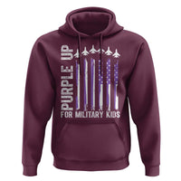 Purple Up For Military Kids Hoodie American Flag Air Force Military Child Month