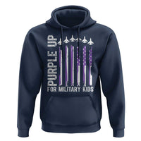 Purple Up For Military Kids Hoodie American Flag Air Force Military Child Month