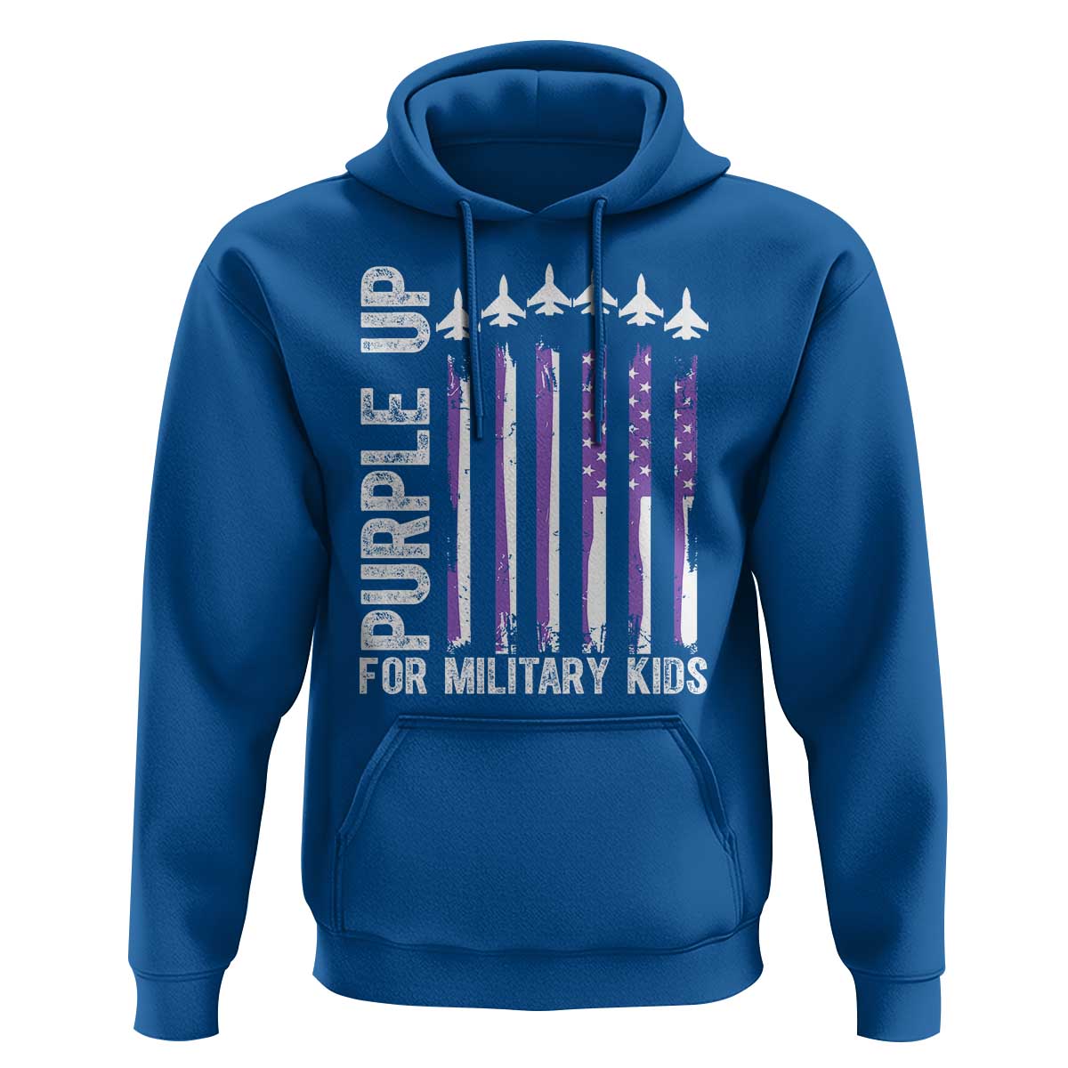 Purple Up For Military Kids Hoodie American Flag Air Force Military Child Month