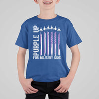 Purple Up For Military Kids T Shirt For Kid American Flag Air Force Military Child Month