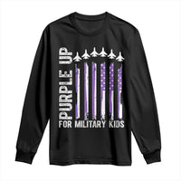 Purple Up For Military Kids Long Sleeve Shirt American Flag Air Force Military Child Month