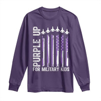 Purple Up For Military Kids Long Sleeve Shirt American Flag Air Force Military Child Month