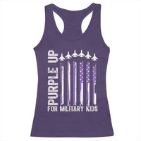 Purple Up For Military Kids Racerback Tank Top American Flag Air Force Military Child Month