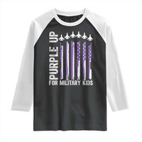 Purple Up For Military Kids Raglan Shirt American Flag Air Force Military Child Month