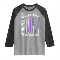 Purple Up For Military Kids Raglan Shirt American Flag Air Force Military Child Month