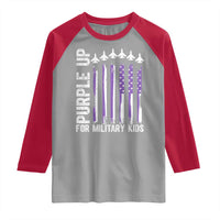 Purple Up For Military Kids Raglan Shirt American Flag Air Force Military Child Month