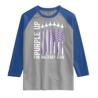 Purple Up For Military Kids Raglan Shirt American Flag Air Force Military Child Month