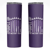 Purple Up For Military Kids Skinny Tumbler American Flag Air Force Military Child Month
