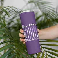 Purple Up For Military Kids Skinny Tumbler American Flag Air Force Military Child Month
