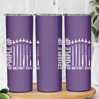 Purple Up For Military Kids Skinny Tumbler American Flag Air Force Military Child Month