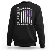 Purple Up For Military Kids Sweatshirt American Flag Air Force Military Child Month