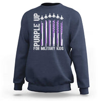 Purple Up For Military Kids Sweatshirt American Flag Air Force Military Child Month