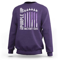 Purple Up For Military Kids Sweatshirt American Flag Air Force Military Child Month
