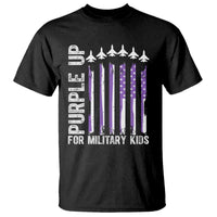 Purple Up For Military Kids T Shirt American Flag Air Force Military Child Month