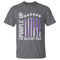 Purple Up For Military Kids T Shirt American Flag Air Force Military Child Month