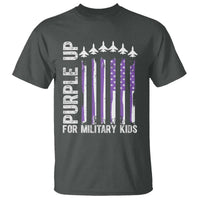 Purple Up For Military Kids T Shirt American Flag Air Force Military Child Month