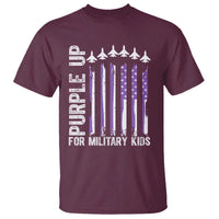 Purple Up For Military Kids T Shirt American Flag Air Force Military Child Month