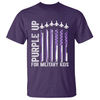 Purple Up For Military Kids T Shirt American Flag Air Force Military Child Month