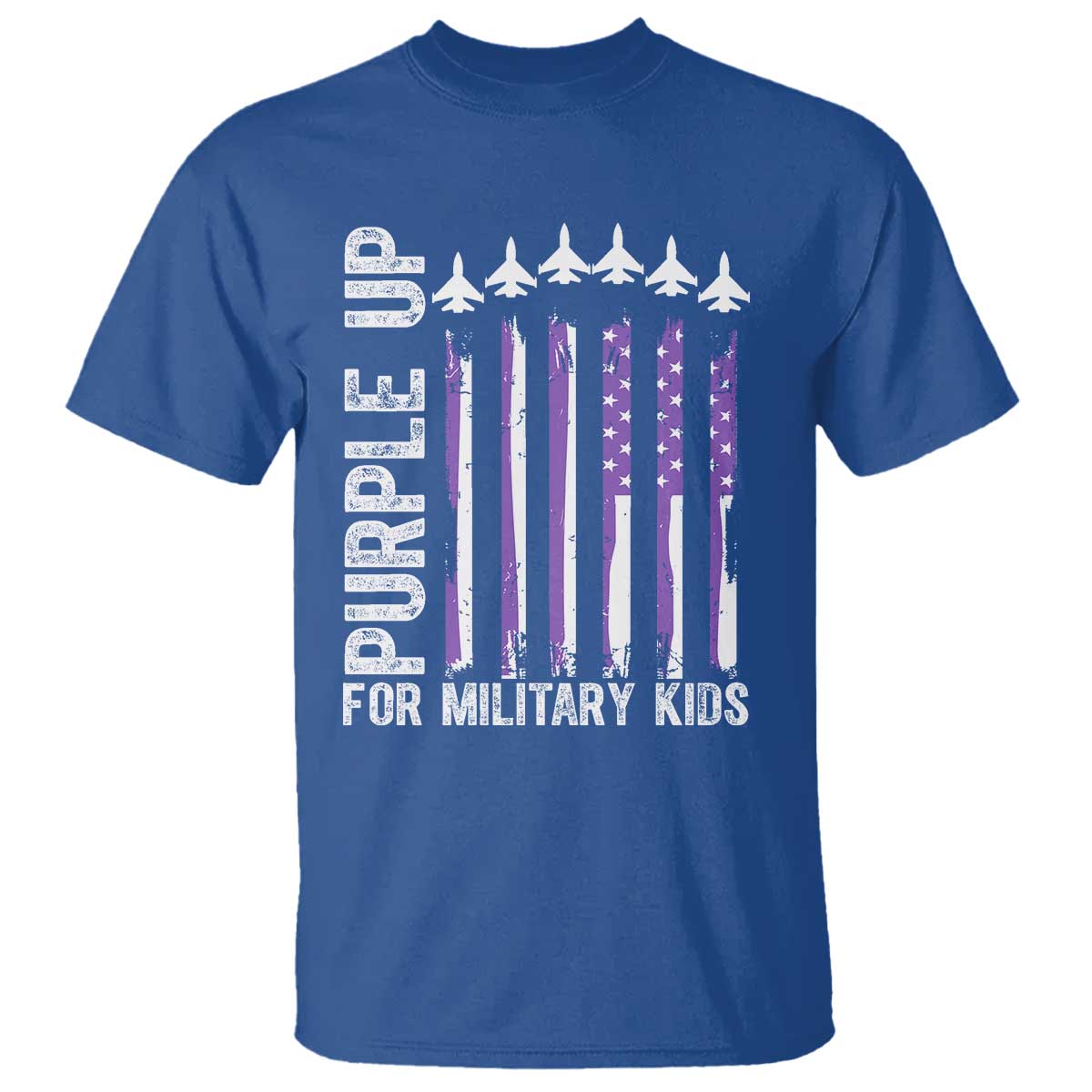 Purple Up For Military Kids T Shirt American Flag Air Force Military Child Month