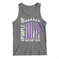 Purple Up For Military Kids Tank Top American Flag Air Force Military Child Month