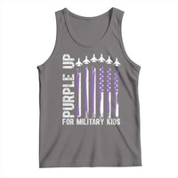 Purple Up For Military Kids Tank Top American Flag Air Force Military Child Month
