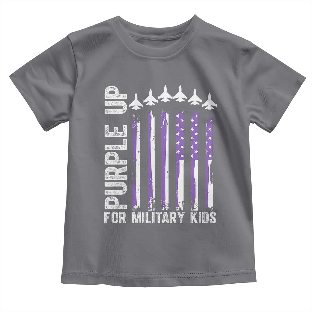 Purple Up For Military Kids Toddler T Shirt American Flag Air Force Military Child Month