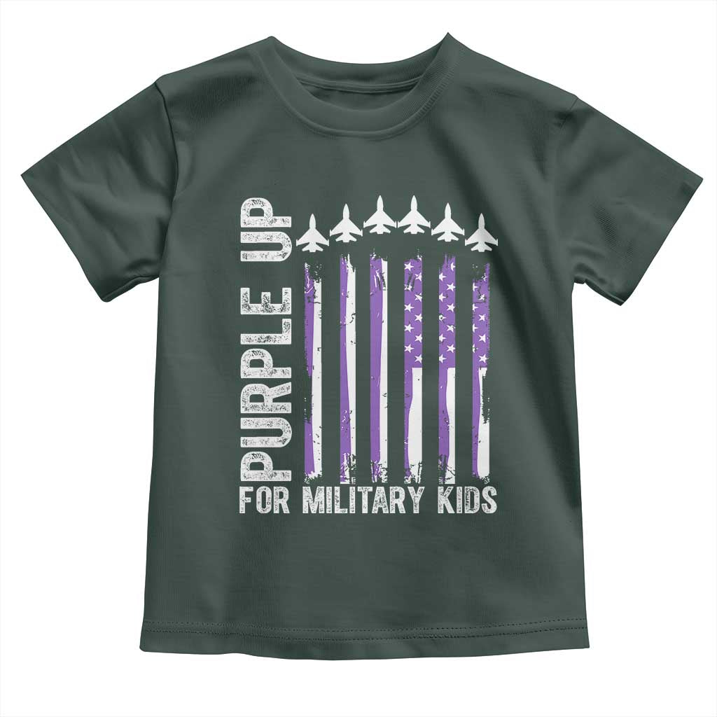 Purple Up For Military Kids Toddler T Shirt American Flag Air Force Military Child Month