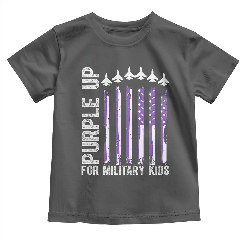 Purple Up For Military Kids Toddler T Shirt American Flag Air Force Military Child Month